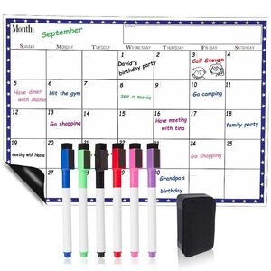 Magnetic monthly planner, 17” x 12”. Sealed in tube, never been opened